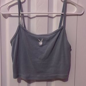 blue playboy by pacsun crop tee - size M